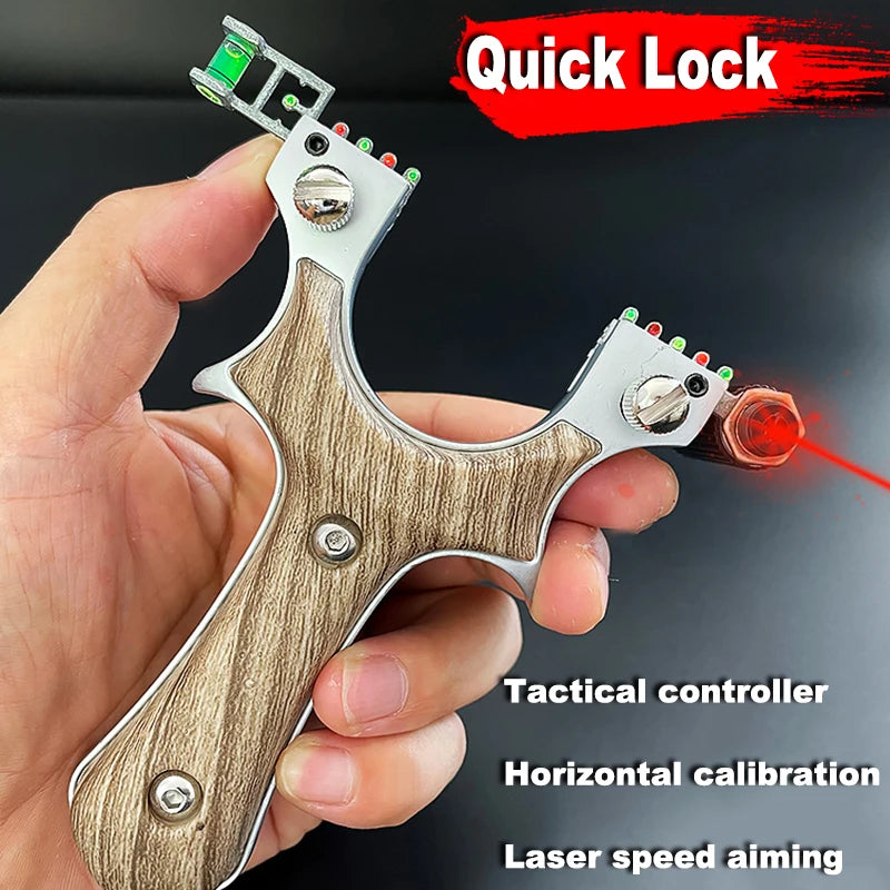 Shooting Slingshot Hunting Slingshot Alloy Slingshot Wood Grain Outdoor Hunting Supplies Precision Hand Tool