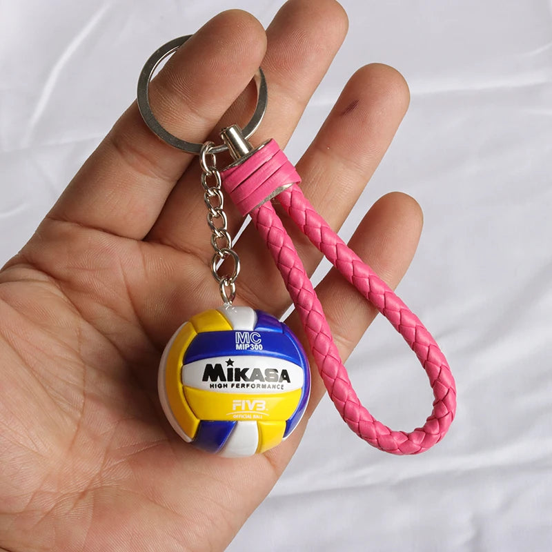 1pcs PVC  Volleyball Keychain Ornaments Business Volleyball Men Women Gifts Beach Ball Sport Key Chain  jewelry gift