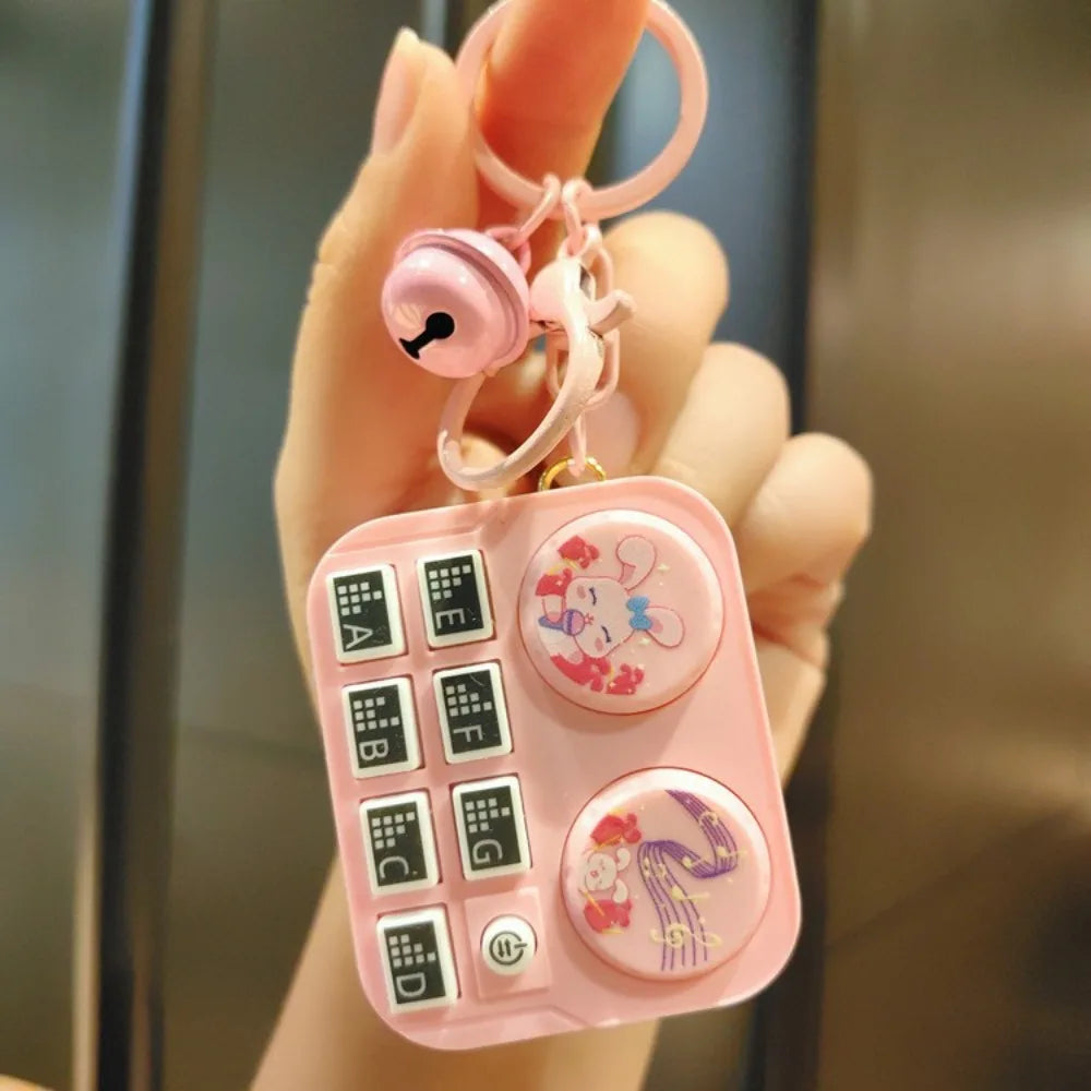 Key Chain Musical Instrument Pendant Keychain Plastic Mini Electronic Keyboard Keychain Backpack Ornament Birthday Gift