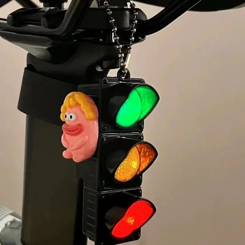 Simulation Electronic Traffic Light Keychain Pendant Pedestrian Light LED Light-emitting Toy Kids Cognitive Toy Gift Key Chain
