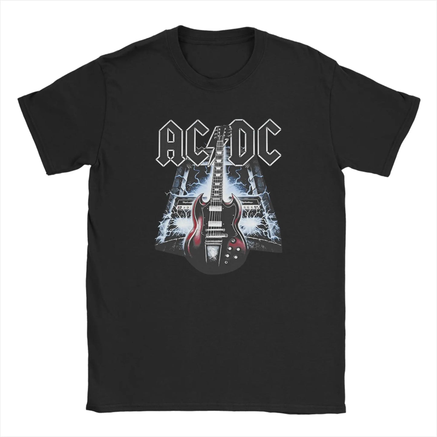 Casual Rock Band ACDC T-Shirt Men Crew Neck Cotton T Shirt  Short Sleeve Tee Shirt Big Size Tops