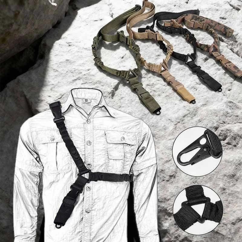 Tactical A-1 20mm Sling Swivel Adjustable 3 Point Bungee Gun Sling Airsoft Rifle Strapping Belt Hunting Shooting Accessories