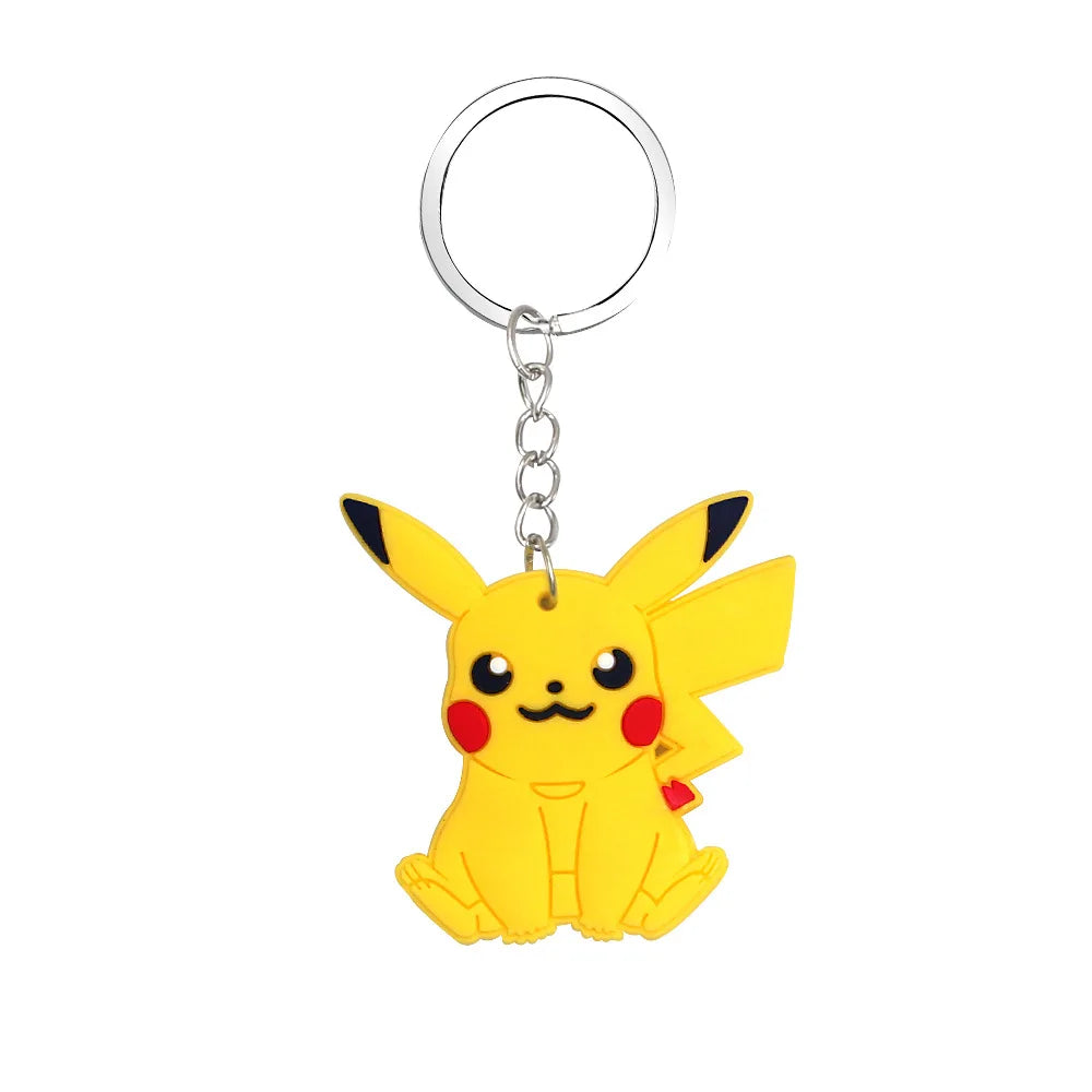8/16 Pcs Pokemon PVC Keychain Anime Birthday Party Favors Gifts Keyring Bag Pendant Birthday Party Favors Supplies Decoration