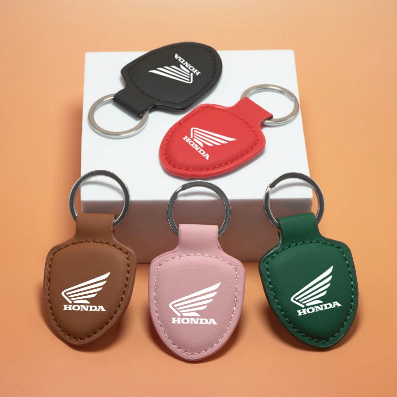 Leather Car Keychain Promotional Gift with Logo Keychain Accessories for Honda Cb400 Cb650 Motorcycle Keychain Car Accessories