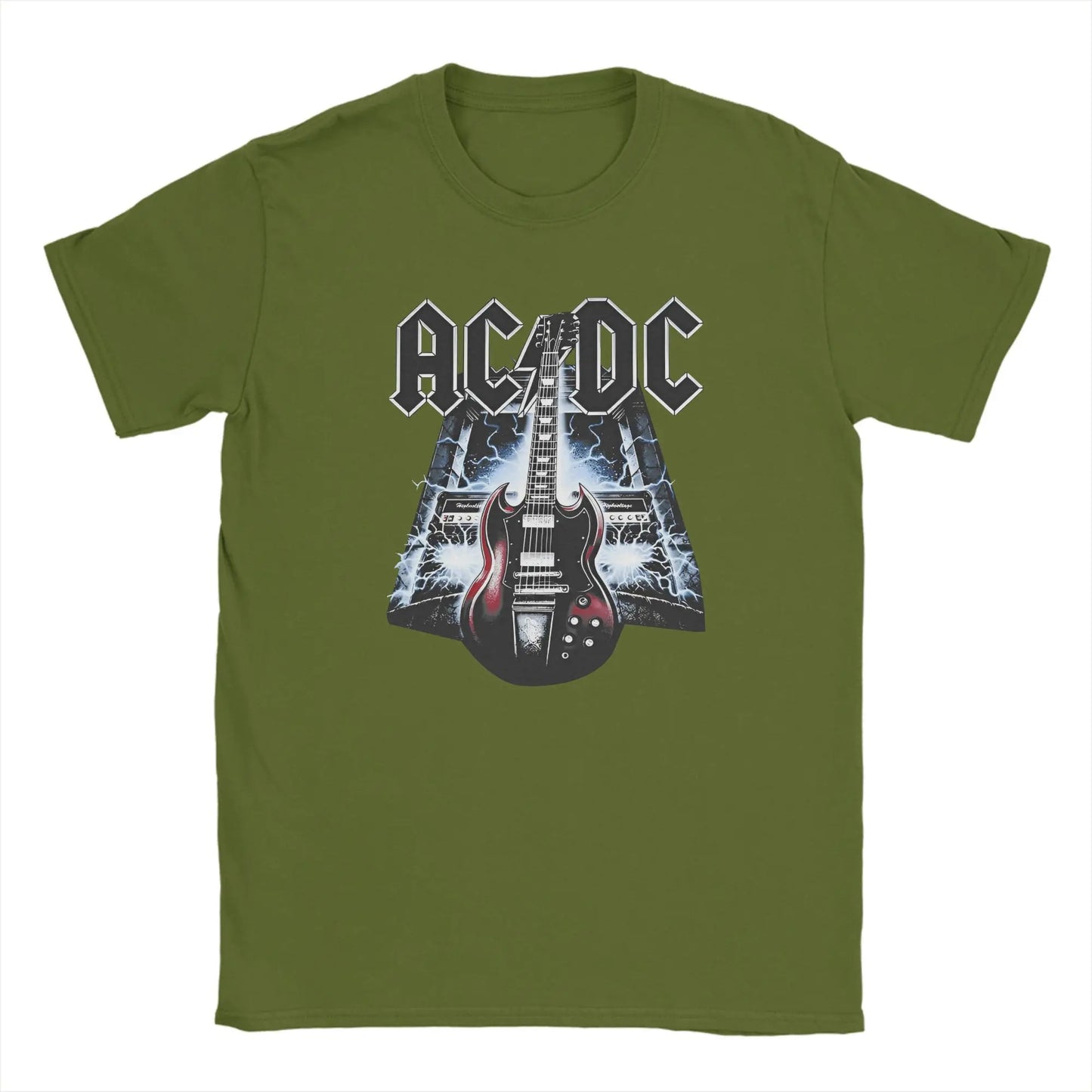 Casual Rock Band ACDC T-Shirt Men Crew Neck Cotton T Shirt  Short Sleeve Tee Shirt Big Size Tops