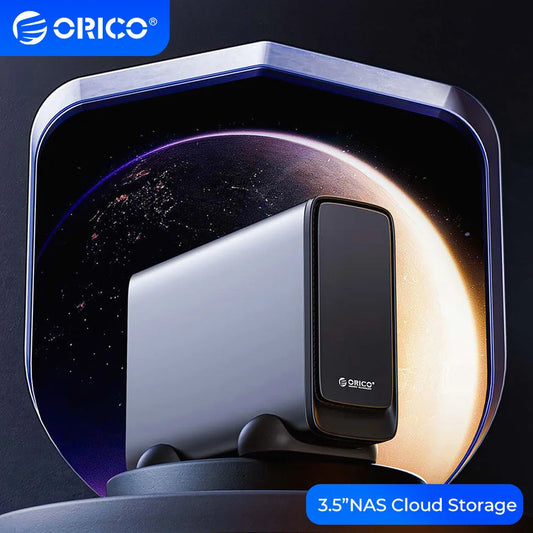ORICO NAS Private Server Network Attached Cloud Home Storage Type C External Hard Drive Case 2.5/3.5 inch SATA SSD HDD Enclosure