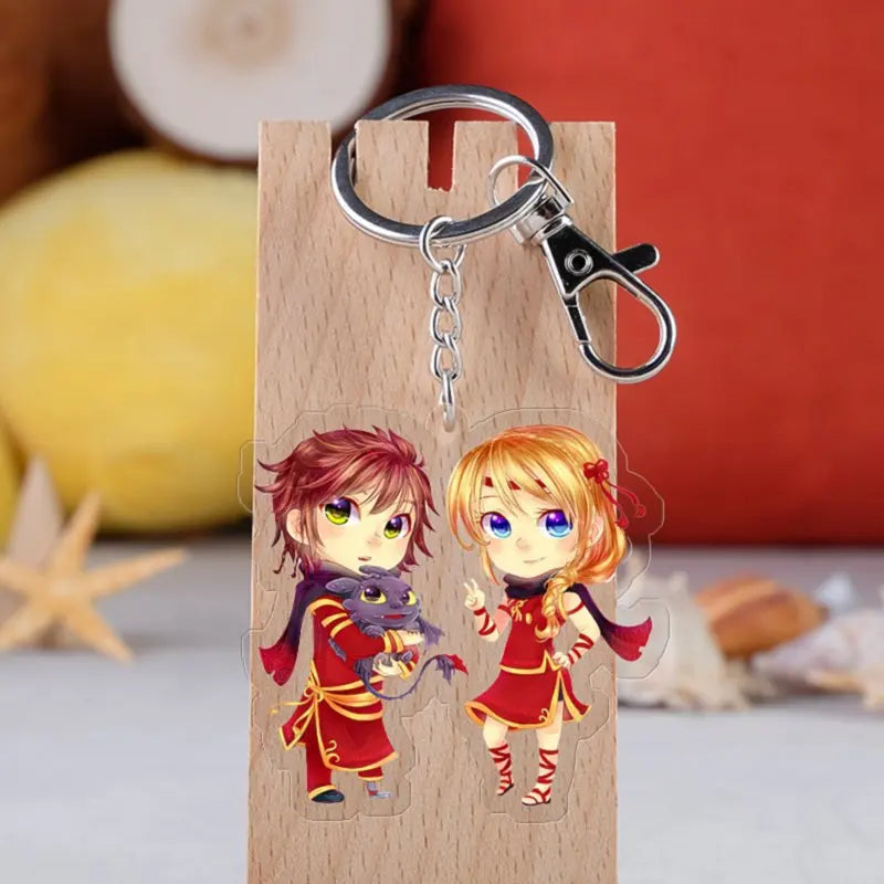 Creative keychain dragon Cute Cartoon Couple DIY Buckle Pendant with Male and Female Ring Ins Personalized