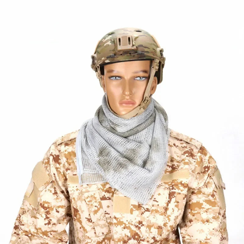 Tactical Mesh Breathbale Scarf Sniper Face Veil Camo Airsoft Hunting Cycling Hiking Neckerchief Mask Camouflage Outdoor Scarf