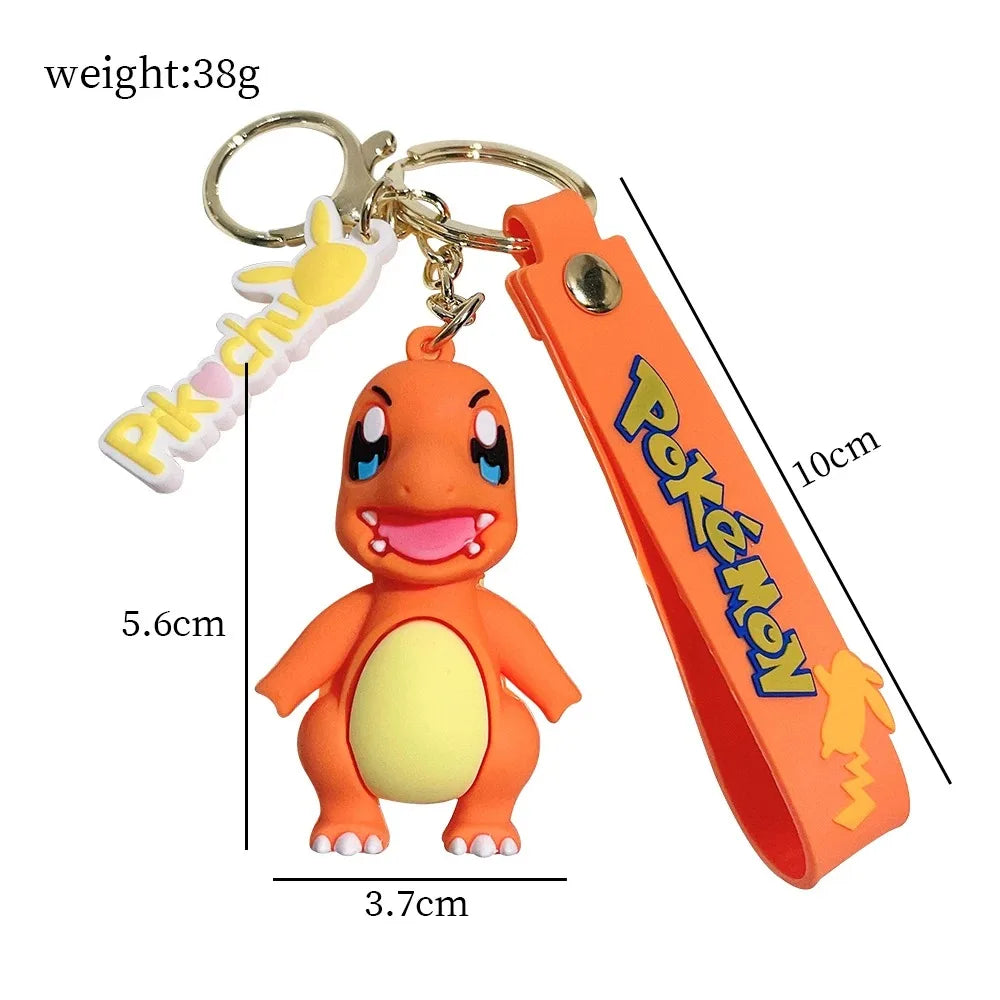 New Pokemon Pikachu Keychain Anime Cartoon Key--Chain Charmander Psyduck Fashion Keyring Pendant Accessories Toys--Kids Gifts