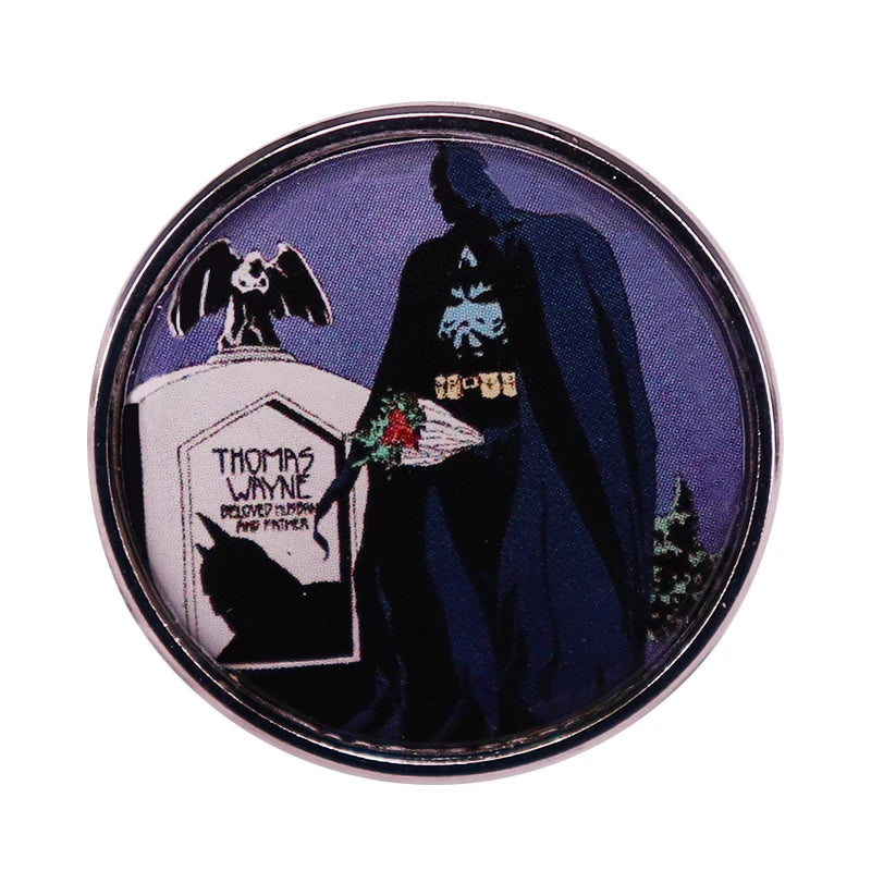 80s Classic Movie Hero Villain Tombstone Comic Button Badge Halloween Pin Jewelry