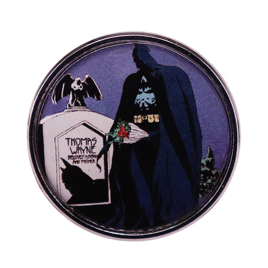 80s Classic Movie Hero Villain Tombstone Comic Button Badge Halloween Pin Jewelry