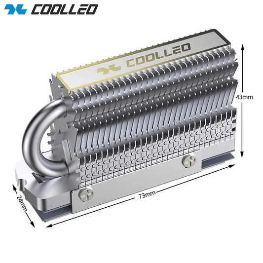 COOLLEO HR-09 M.2 2280 SSD Heatsink Fully Electroplated Reflow Welding AGHP HeatPipe 2280 NVMe SSD Cooler