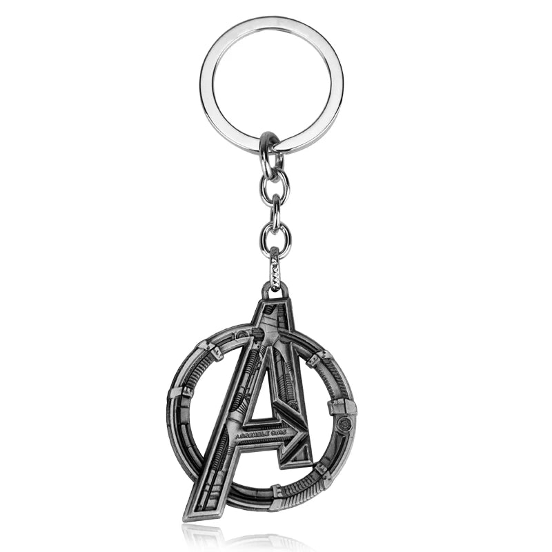 Marvel Superhero Keychain Avengers Logo Badge Metal Vintage Pendant Keyring Car Backpack Key Holder Jewelry Accessories Gifts