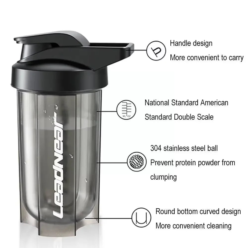 Portable Protein Shaker 500ml Fitness Bottle with Wire Whisk Ball for Fitness Enthusiasts Athletes Very For Outdoor Gym