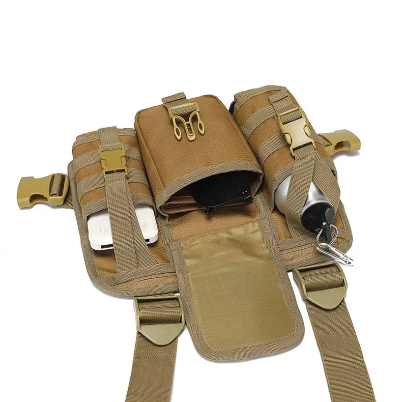 Men's Fishing Chest Bag Tactical Molle Lures Waist Pack Outdoor Hiking Climbing Backpack Large Sports Hunting Vest Fanny Pack