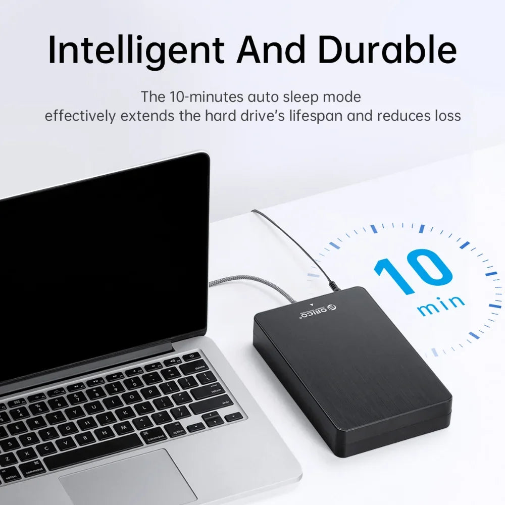 ORICO 3.5" HDD Case SATA to USB C 6Gbps External Hard Drive Case for 3.5 inch HDD Enclosure with 12V Power Adapter Support 18TB