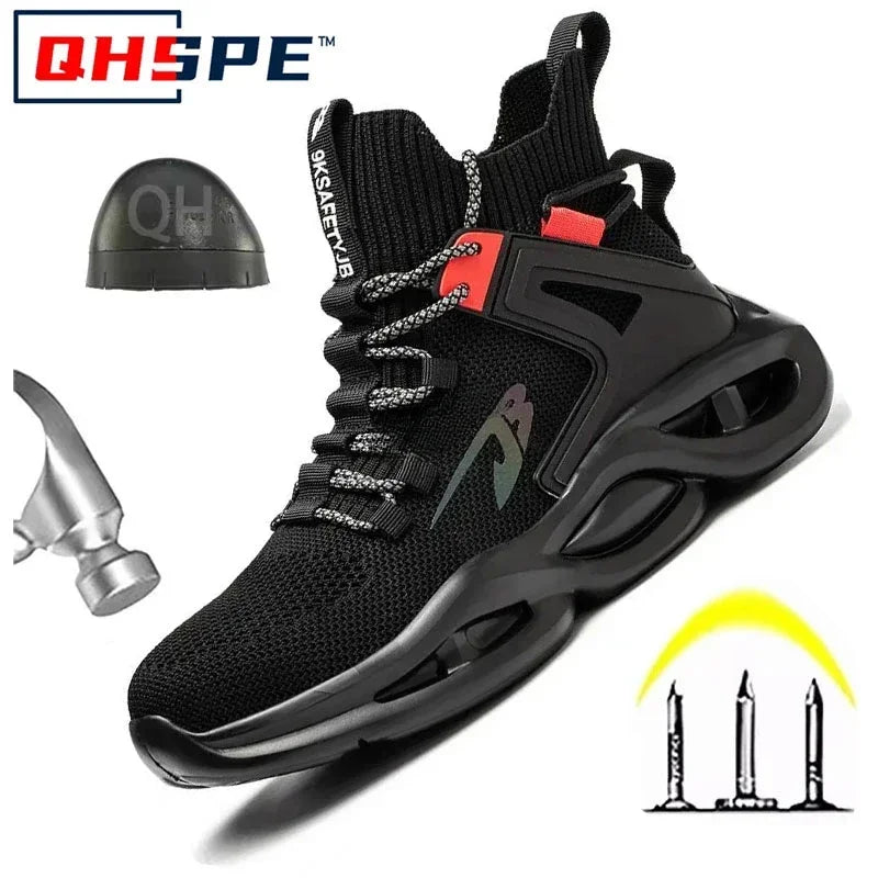 Tactical Boots for Man Breathable Work Safety Boots with Steel Toe Fashion Work Shoes Men Anti-stab Anti-smash Sneaker