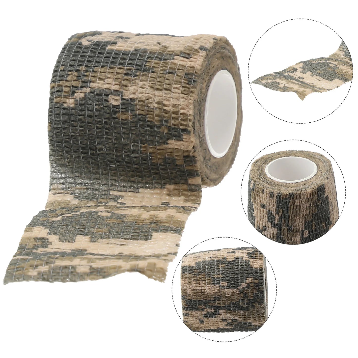 Hand Tool Camo Form Reusable Self Cling Camo Hunting Rifle Provide Insulation Fabric Tape Wrap Polyester Camouflage Equipment