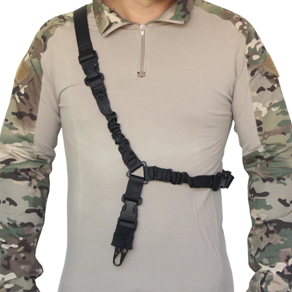 Tactical Single Point Rifle Sling 1 Point Airsoft Heavy Duty Rifle Sling Combat Shooting Gun Sling Hunting Strap