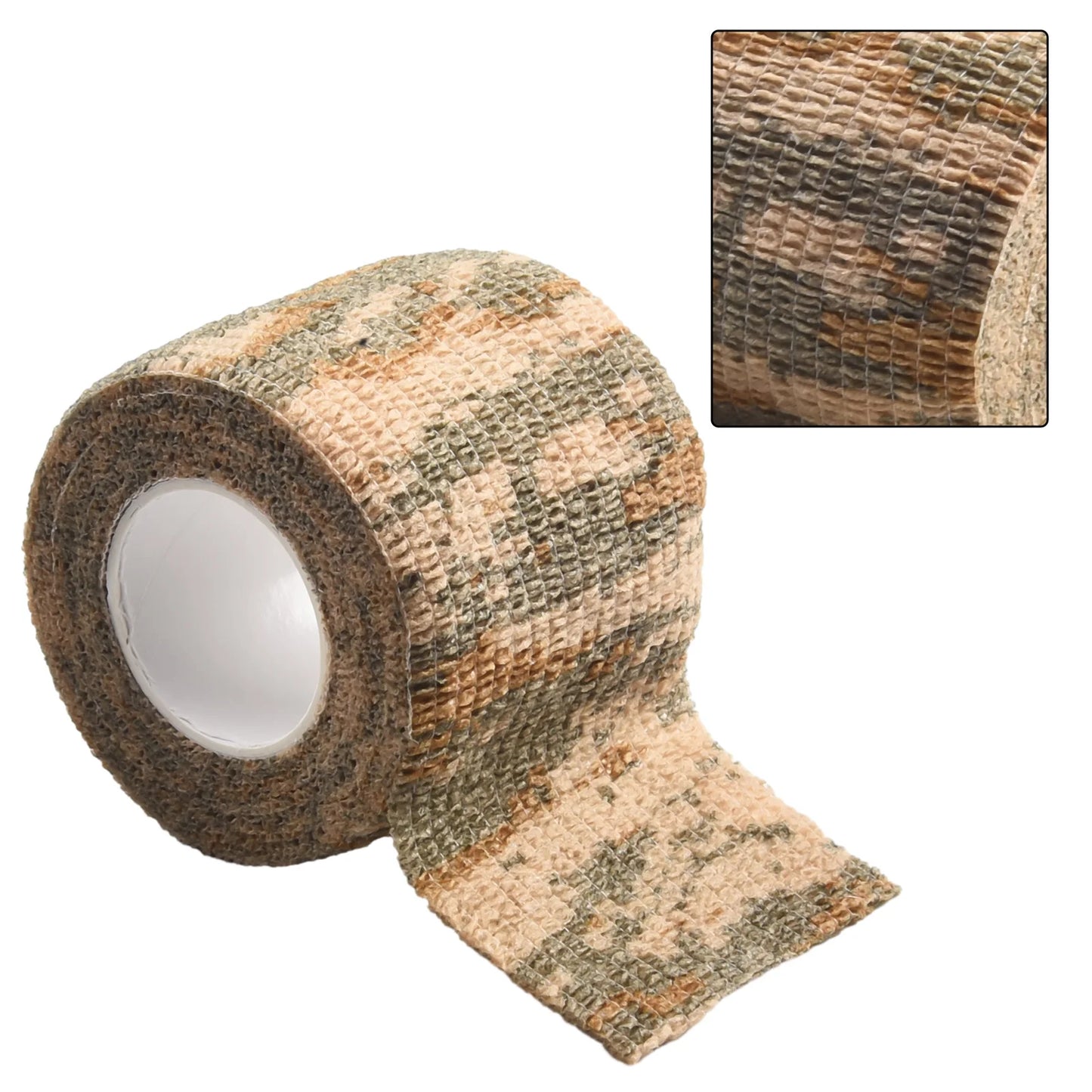 Hand Tool Camo Form Reusable Self Cling Camo Hunting Rifle Provide Insulation Fabric Tape Wrap Polyester Camouflage Equipment