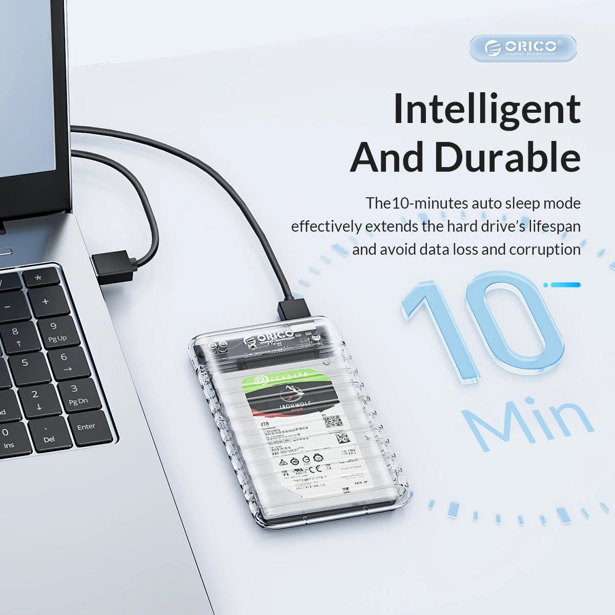 ORICO 2.5'' Transparent HDD Case SATA to USB 3.1 Gen2 10Gbps External Hard Drive Case HDD Enclosure SSD Disk Case Support UASP