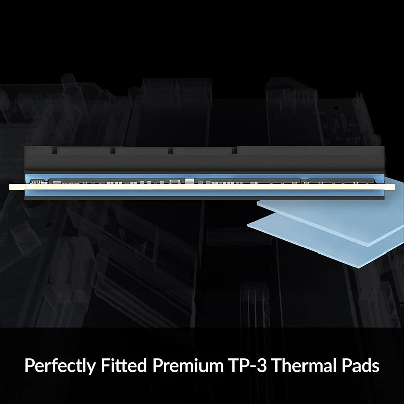 ARCTIC M2 Pro Black heatsink Cooler for M.2 2280 SSD, Compatible with PC & Gaming Consoles, for Dual and Single-Sided SSDs