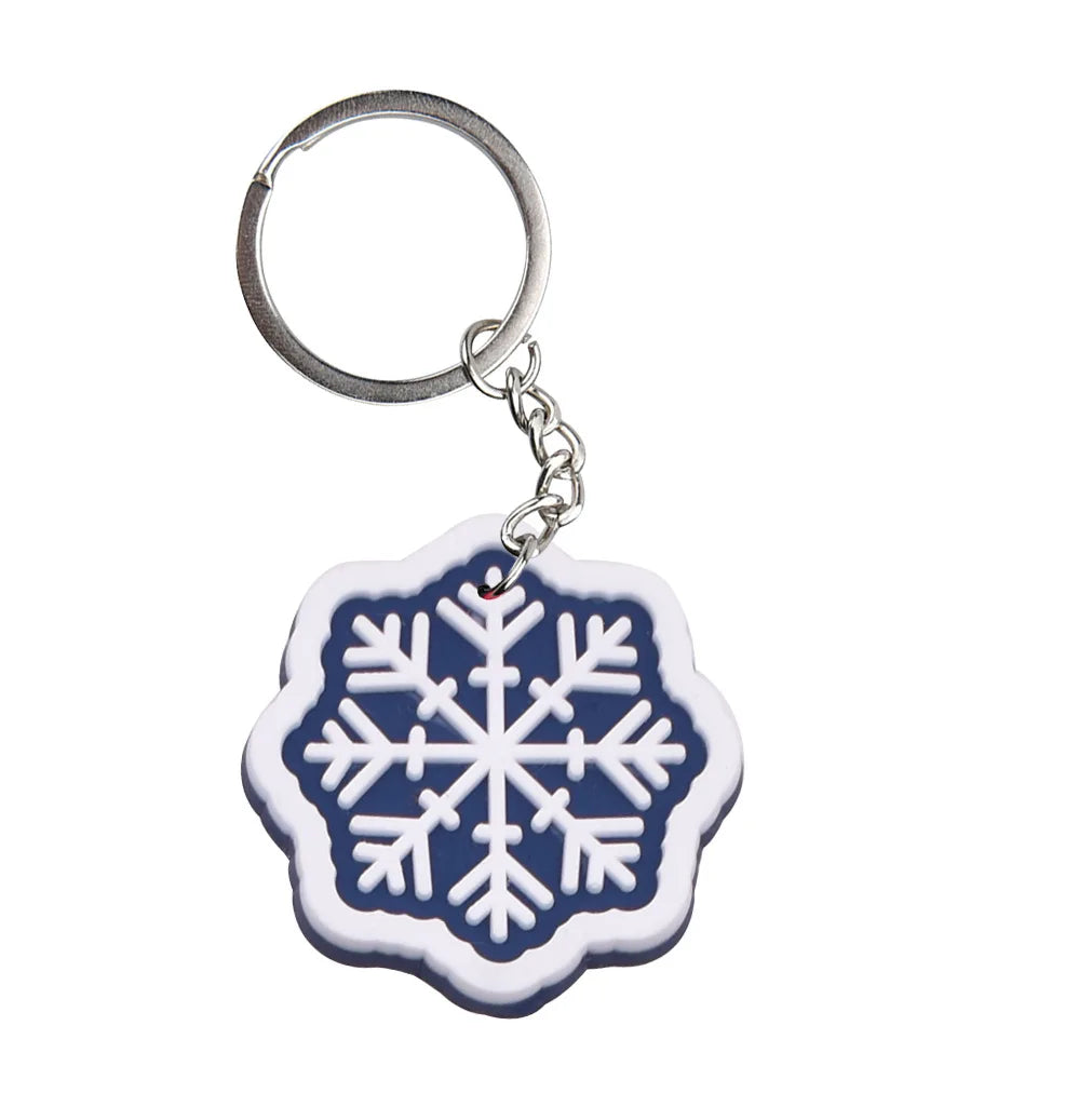 Snowflake Series Keychain New 2D PVC Soft Rubber Backpack Decoration Christmas Gift Car Free DIY Keychain Accesorios Bag Charm