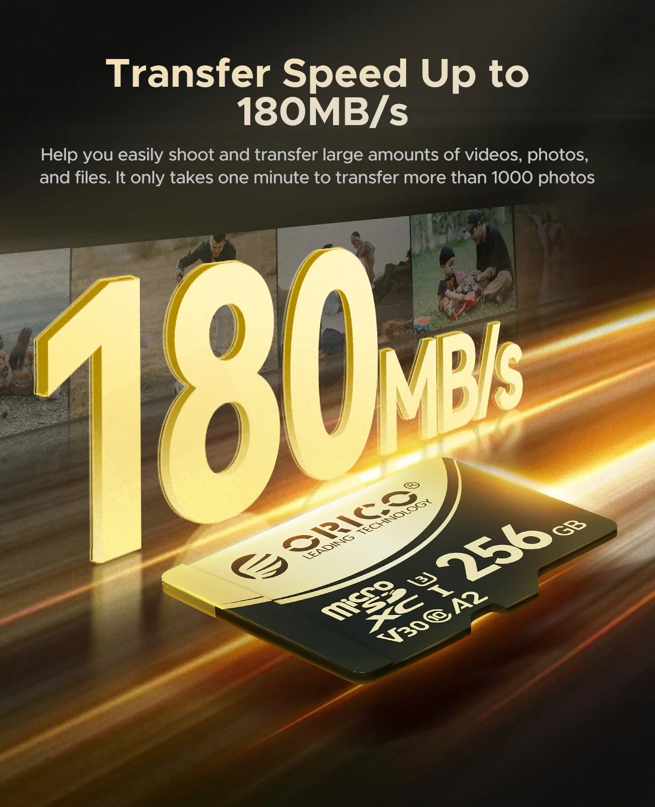 ORICO High Speed Mini SD Memory Card 512GB 256GB TF Memory Card Micro SD Card Full HD 4K Up to 180 MB/s Flash Usb Pen Drive Card