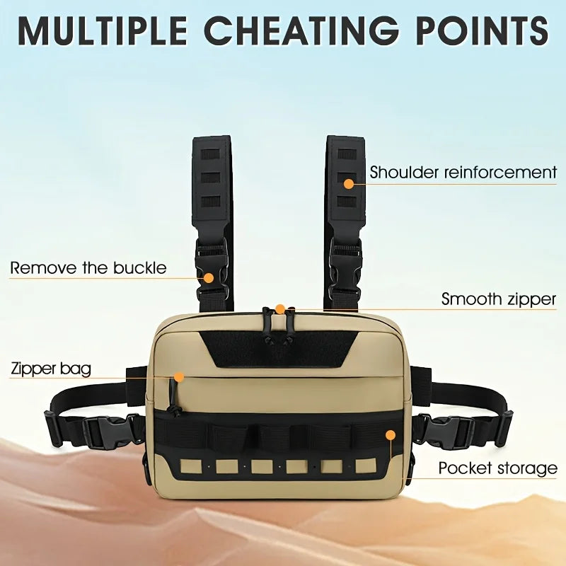 Tactical Vest Backpack - Large Capacity Multi-Functional Outdoor Bag   for Hunting Fishing Tactical Use Mixed Backpacking Gear