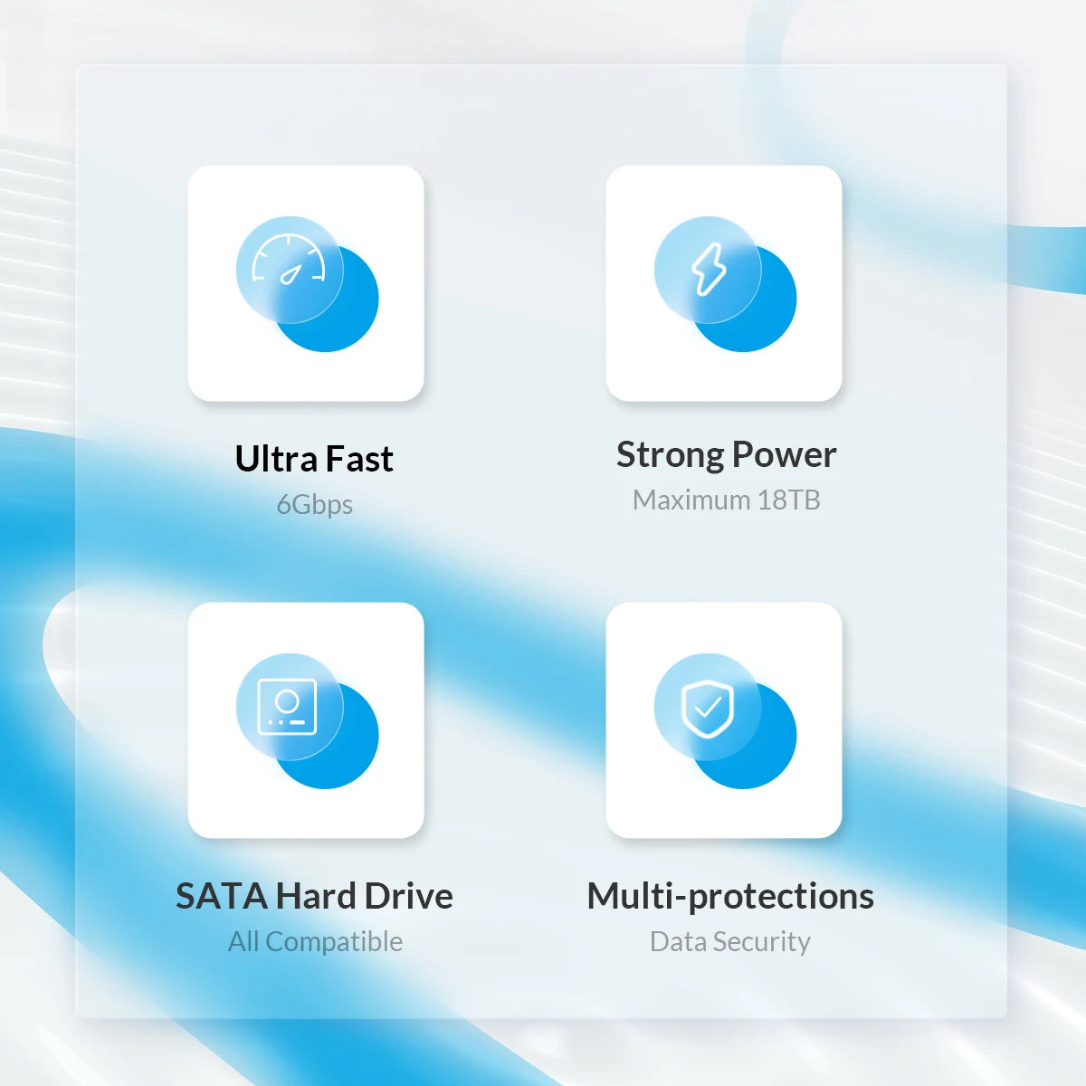 ORICO 3.5" HDD Case SATA to USB C 6Gbps External Hard Drive Case for 3.5 inch HDD Enclosure with 12V Power Adapter Support 18TB