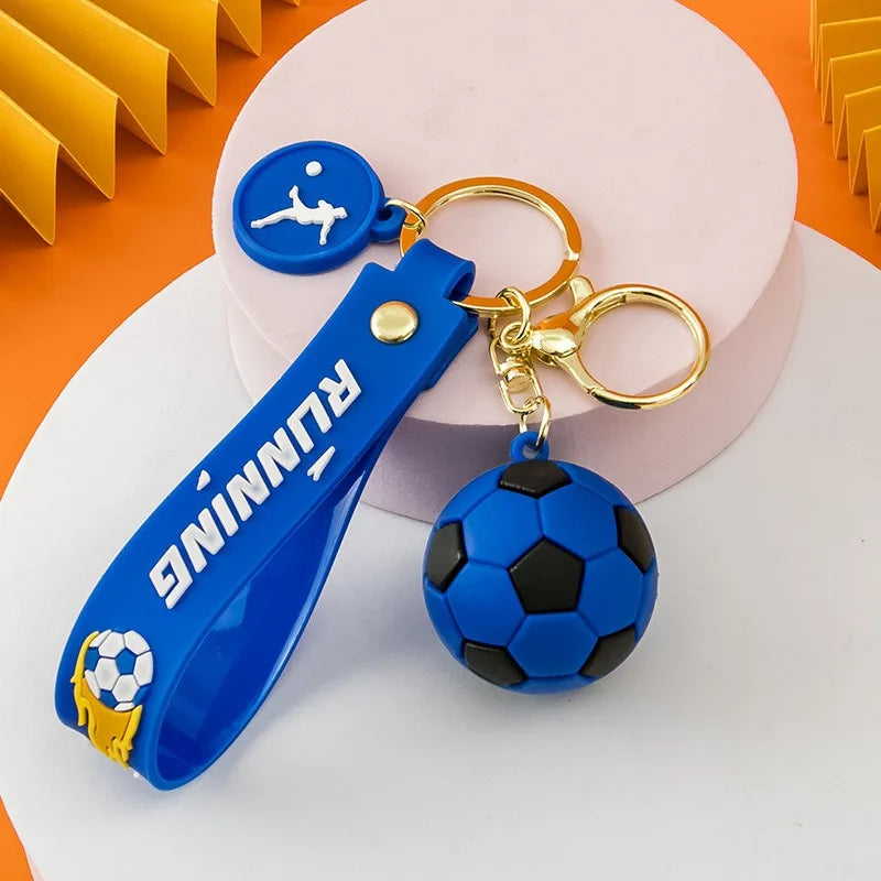 1 piece cartoon football keychain made of PVC material cute sports meeting commemorative gift car backpack pendant wholesale