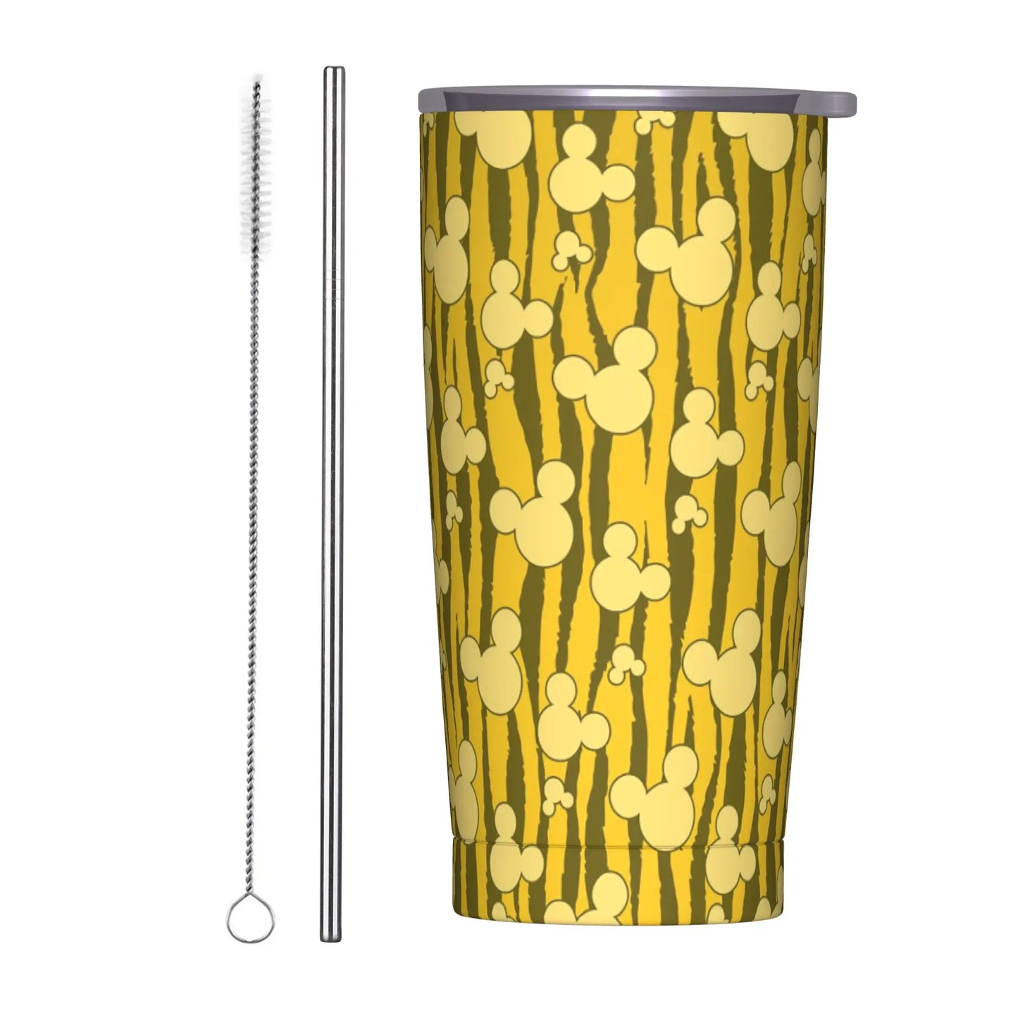 Cartoon Fantasia Mickey Tumbler Vacuum Insulated Magic Wizard Thermal Cup with Lid Straw Office Home Mugs Hot Cold Drink, 20oz