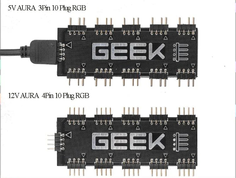 5V 12V 3 4 Pins RGB Connector 4pin 3pin RGB Wire Splitter Extension Cable for Computer Fan Motherboard AURA RGB LED Tape Light