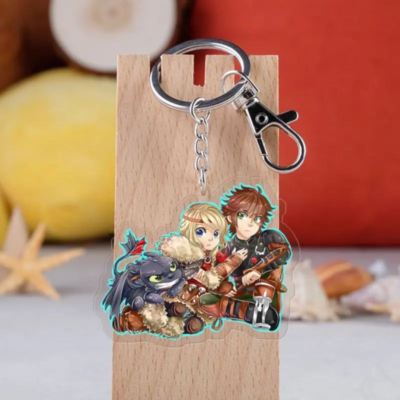 Creative keychain dragon Cute Cartoon Couple DIY Buckle Pendant with Male and Female Ring Ins Personalized