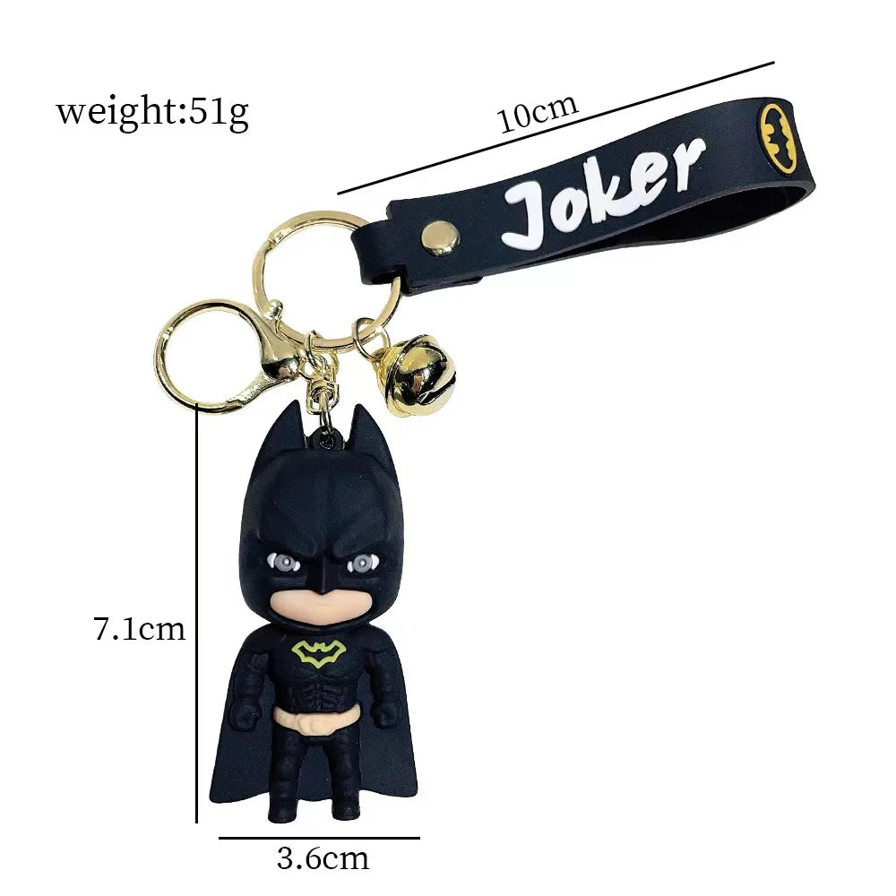 Cute Cartoon Key Ring Anime Marvel Batman Joker Image Doll Keychain Pendant Ornaments Jewelry Gifts for Friends