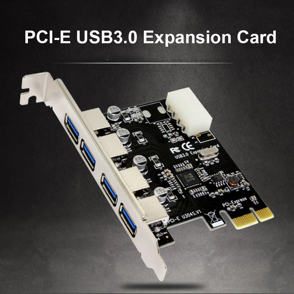 PCI-E To USB 3.0 HUB PCI Express Expansion Card Adapter 4 Port 5 Gbps Speed USB 3 0 PCI E PCIe Express 1x For Desktop