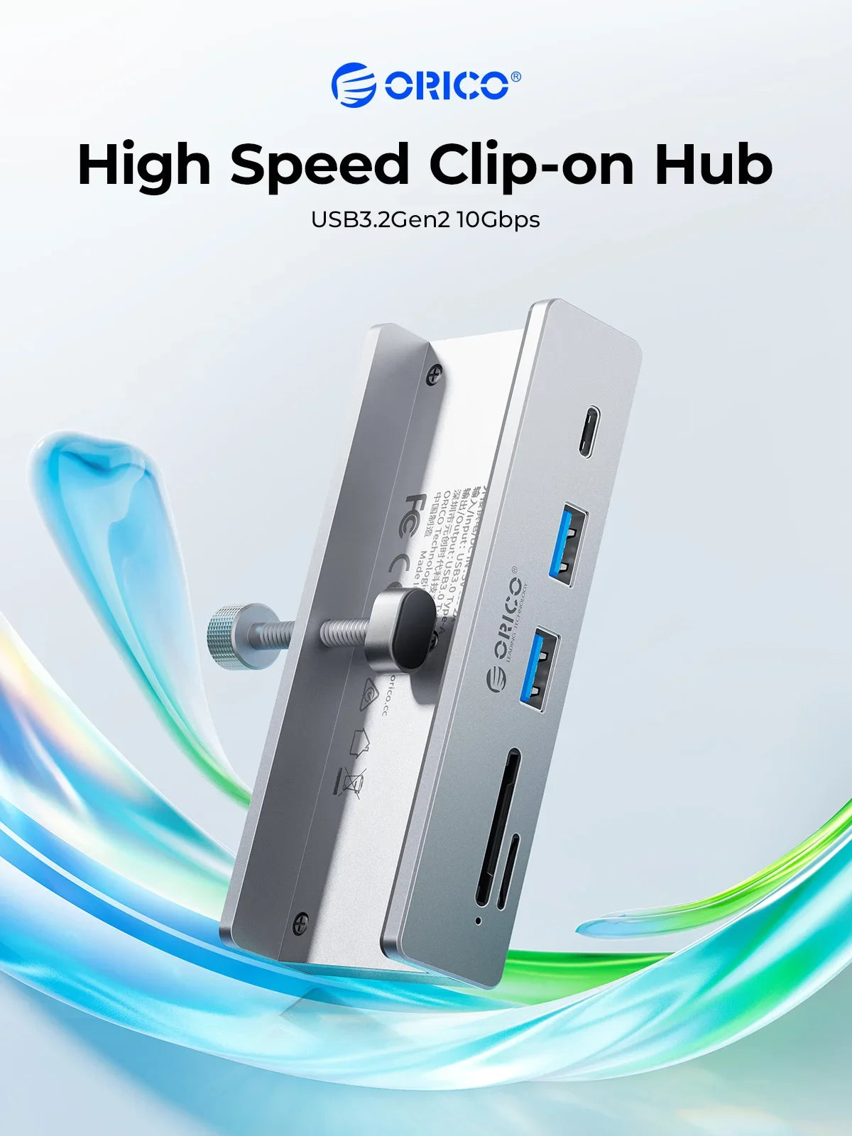 ORICO USB 3.2 HUB with Power Super High Speed Expansion 10GBPS Transmission Suitable Support SD/TF Card for Laptop Accessories