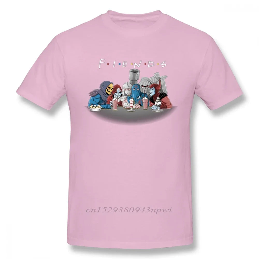 Vintage Cartoon Universe Skeletor Shredder  T Shirt Casual Camiseta Round Neck Funny Friends Homme Tee Shirt