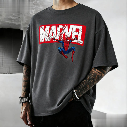 Marvel Spider Man Graphic T Shirt Men Women Cotton Short Sleeve Tee Superhero Print Streetwear Casual Tops Summer Trendy Fashion