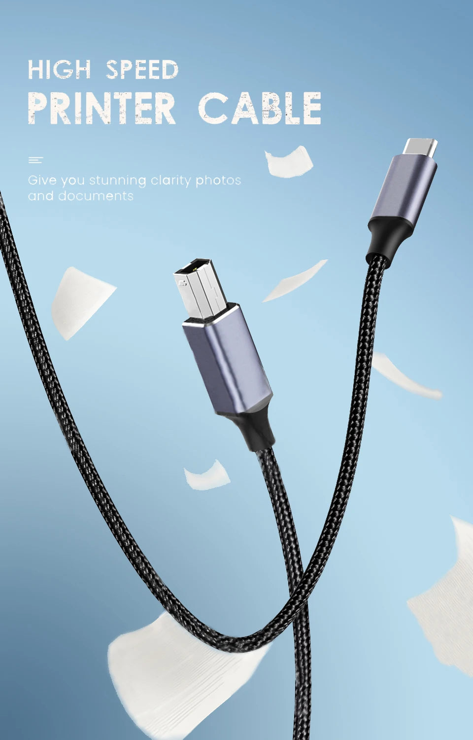 Type C to USB B 3.0 Data Cable USB C Male to USB B Male Adapte Cable For Docking Station External Hard Drivers Scanner Printer