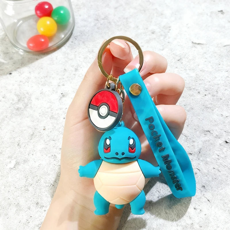 New Pokemon Pikachu Keychain Anime Cartoon Key--Chain Charmander Psyduck Fashion Keyring Pendant Accessories Toys--Kids Gifts