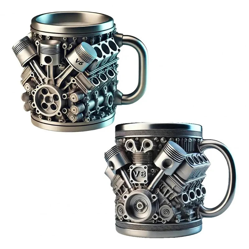 3D Engines Design Mug Engines Stainless Steel Cup Coffee Cup Beer Mugs Funny Drinking Accessories For Home And Office