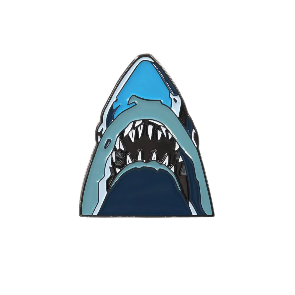 Keep a Positive Mindset pins Rainbow Shark Brooch Horror Movie-Inspired Badge Clothing Bags Jewelry Accessories Gifts for Friend