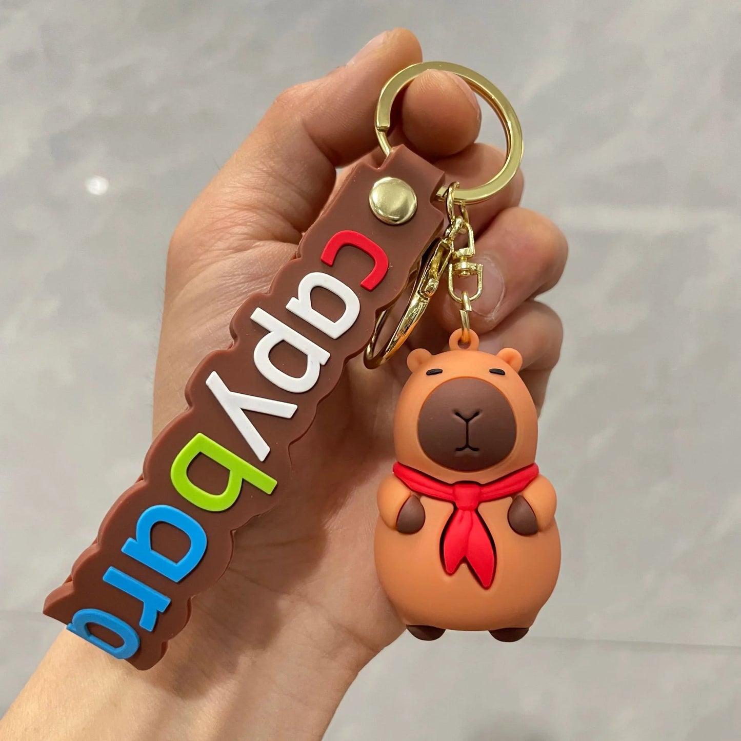 Capybara Rodent Capybara Pvc Pendant PVC Simulation Capybara Capybara Pvc Keychain Cute with Turtle Capibara Anime Keyring