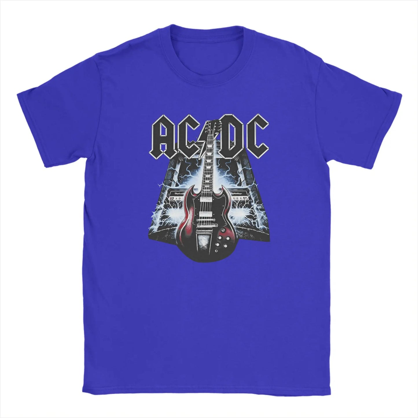 Casual Rock Band ACDC T-Shirt Men Crew Neck Cotton T Shirt  Short Sleeve Tee Shirt Big Size Tops