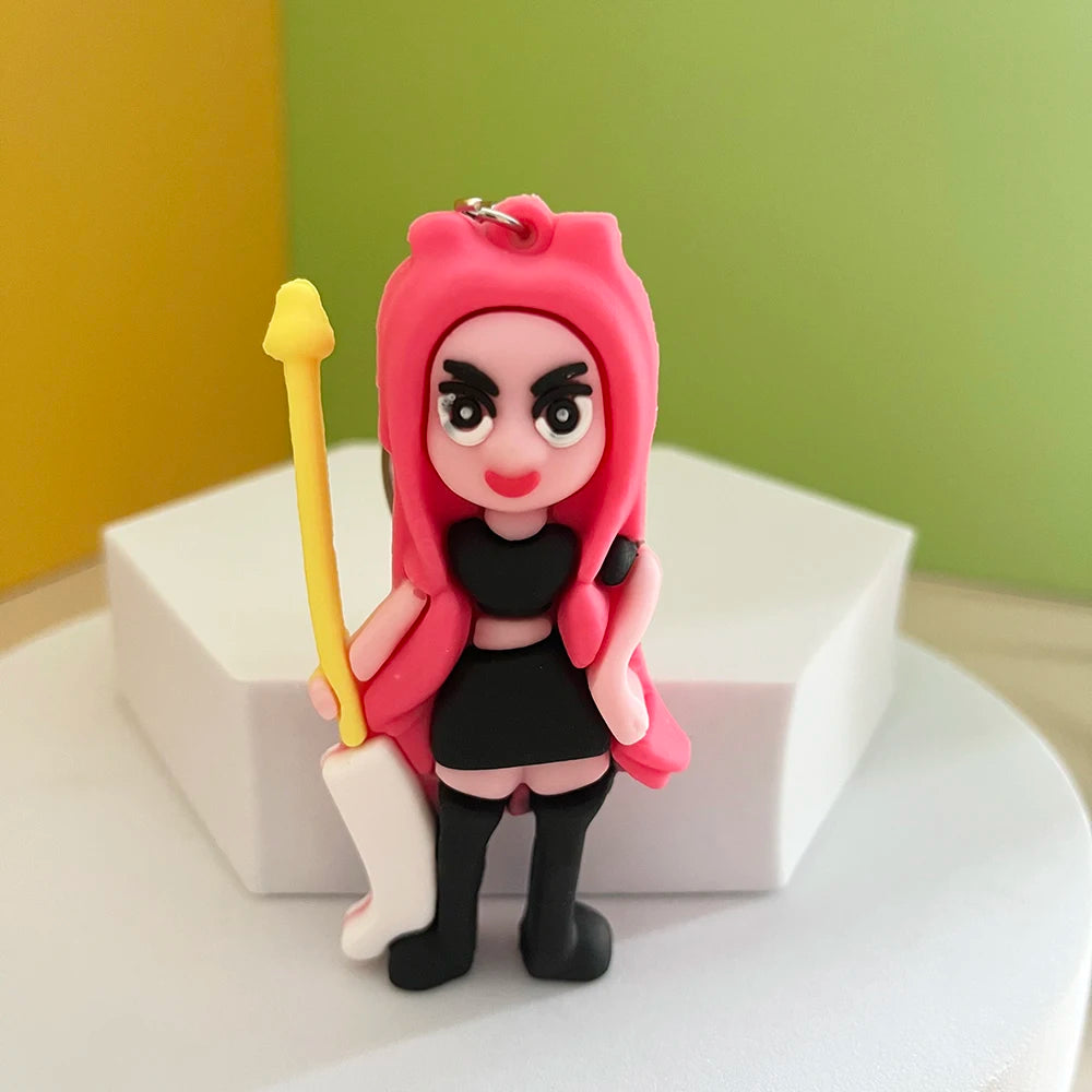 Anime Kawaii KPop Demon Hunters PVC Doll Keychain Cute Cartoon Keyring Bag Pendant Fashion Jewelry Accessory for Kids Gift