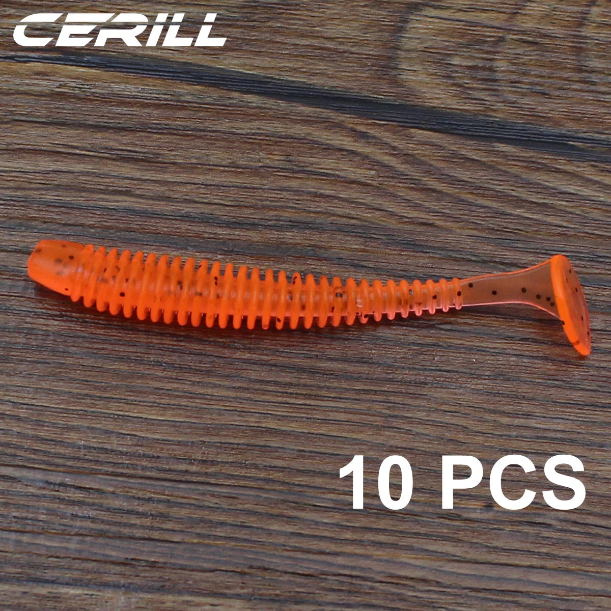 Cerill 10 PCS 6 cm 7.5 cm Silicone T Tail Worm Soft Fishing Lures Artificial Baits Bass Jigging Wobblers Swing Swimbait Tackle