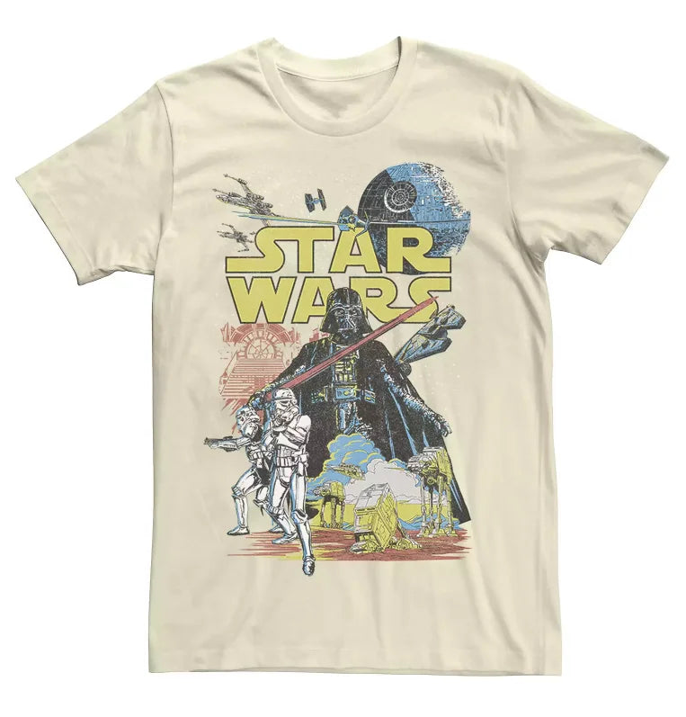 Official Star Wars-themed printed short-sleeved, loose and comfortable T-shirts for men and women on the street