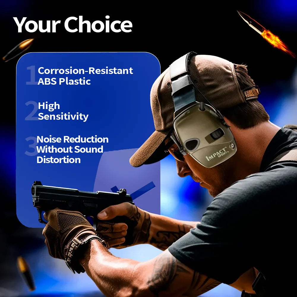 Gun Range Shooting Active Headset Headphones for Hunting Electronic Hearing Protection Ear Protect Noise Reduction Earmuff