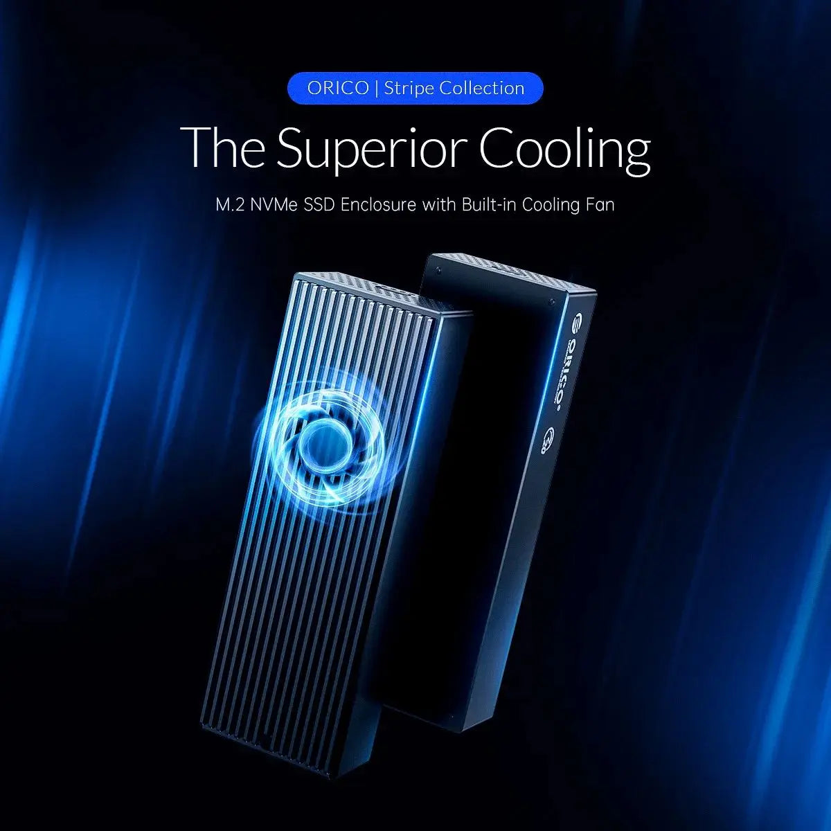 ORICO 20Gbps M.2 NVME SSD Case with Built-in Cooling Fan Type-C M2 NVME SSD Enclosure For M.2 NVME 2230 2242 2260 2280 SSD